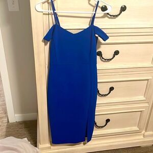 Express off shoulder royal blue dress